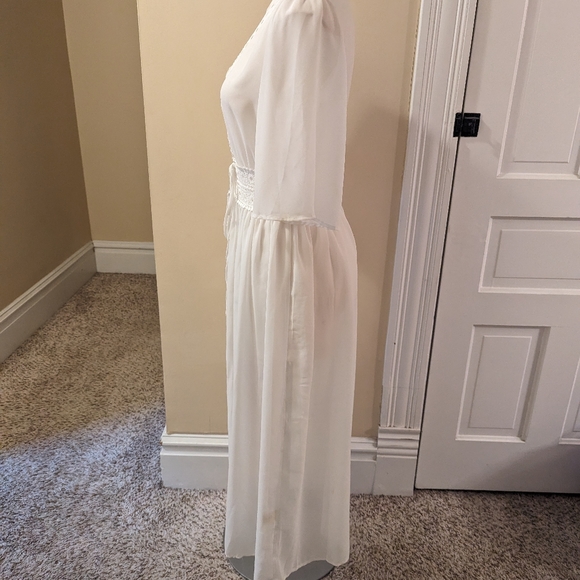 Mixfeer white boho long sheer duster size S - Picture 2 of 9